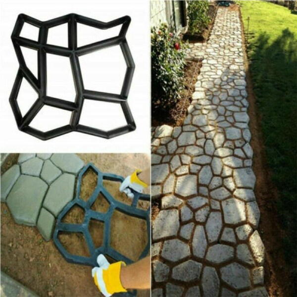 P&P Driveway Paving Pavement Mold Patio Concrete Stepping Stone Yard Path Walk Maker