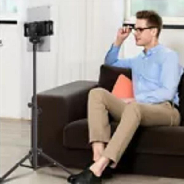 P&P Adjustable Floor Tripod Stand Mount Tablet Holder 4 Section Poles For iPad 12.9"