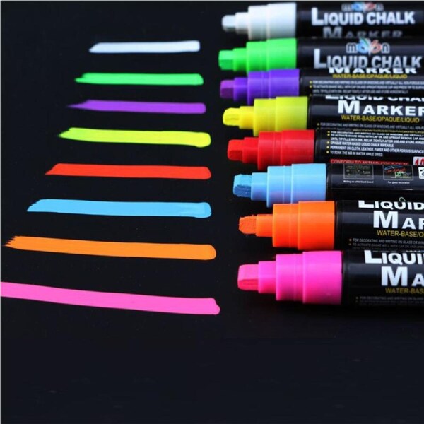 P&P 8x Liquid Chalk Markers for Glass Washable Chalkboard Marker Erasable Chalk Pen