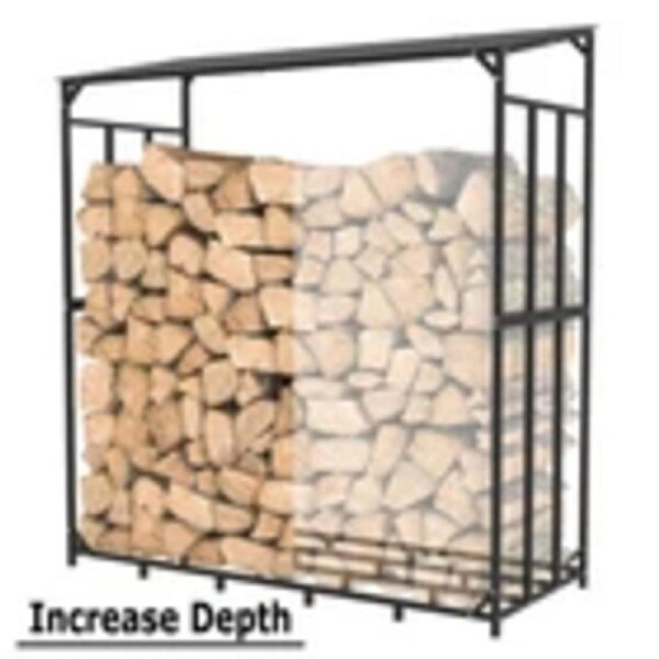 P&P Heavy Duty Outdoor Wooden Log Store Metal Garden Firewood Storage Shed Snowproof