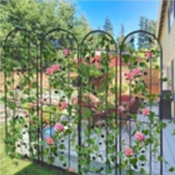 P&P Thick Metal 2Pc Garden Trellis Plant Support Wire Lattice Grid Panel Stake Fence