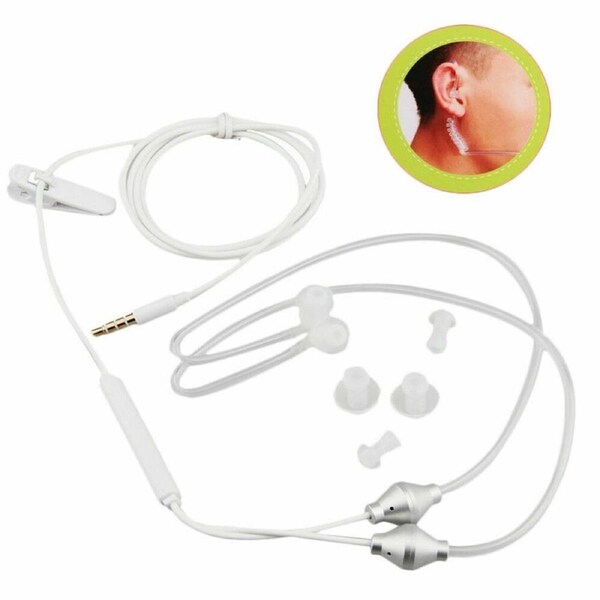 P&P Stereo Air Tube 3.5mm Anti-radiation Headset Radiation Proof Headphones Earphone