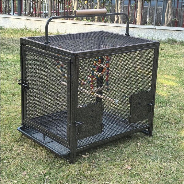 P&P Large Bird Cage for Budgie Parrot Canary Cockatiel Travel Carry Cage House Tray