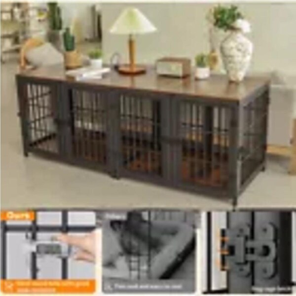 P&P Stunning Anti-deform Divided Metal Dog Crate Furniture Sofa Table Cage Kennel AU