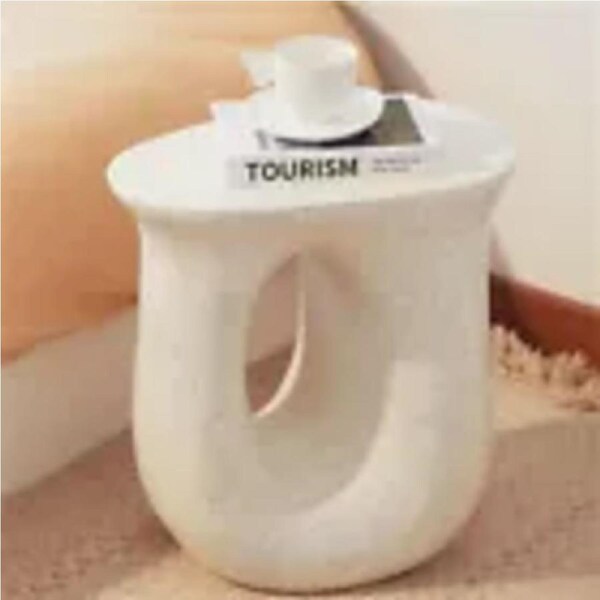 P&P U-shaped Concrete Side End Table Coffee Table Geometric Nightstand Bedroom Decor