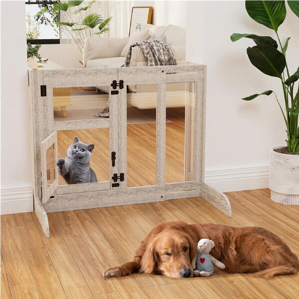 P&P Expandable Pet Gate Cat Dog Barrier Fence for Stairs Doorways Walk Through Door