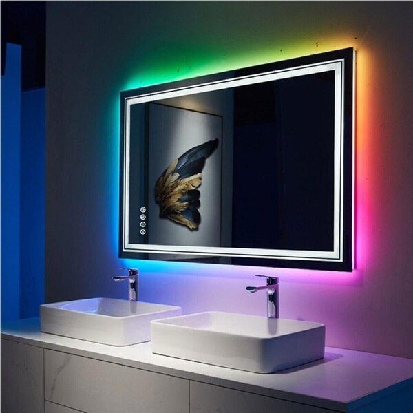 P&P Contemporary LED Bathroom Mirror Vanity Makeup Defog with Touch Buttons AU Plug