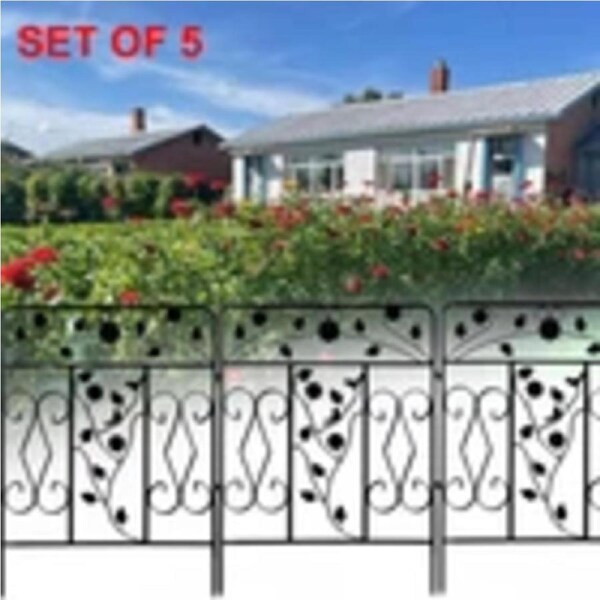 P&P Set of 5 Anti-Rust Taller & Stronger Metal Garden Fence Border Flower Bed Edging