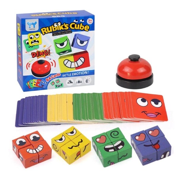 Face Changing Puzzle Game Interactive Building Cube Toy for Kids' Logic & Expression Matching