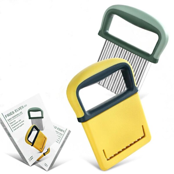 2 Pack Stainless Steel Potato Slicer Wave Knife Potato Slicer Vegetable Cutter