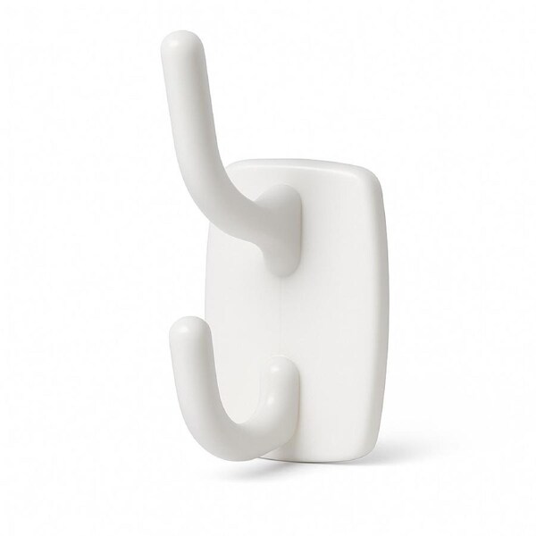 6x Deco Self-Adhesive Double Hooks in White – 2.3kg Weight Capacity per Hook