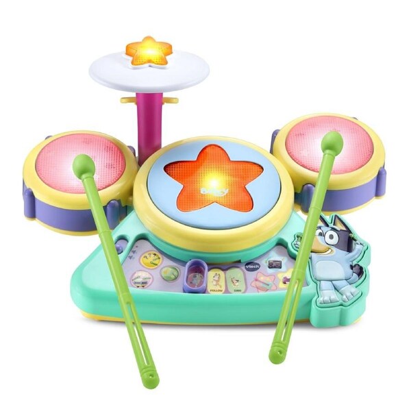 VTech - Bluey Hooray - Drum Set - Music Set - Drum Solo - Drumstick Set