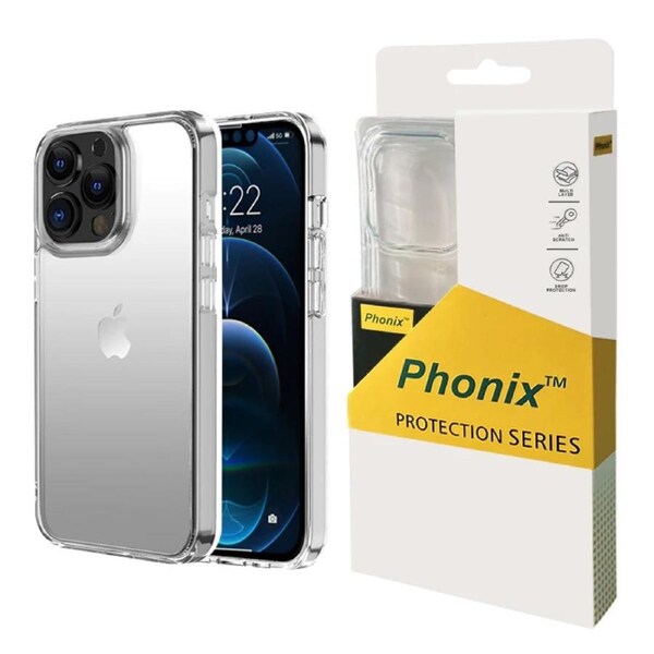 Phonix Apple iPhone 13 Pro Max Clear Rock Hard Case - Ultra-thin, Lightweight, Non-slip, Shockproof, Crystal Clear,Strong Durable,10 Years Warranty CJK137C