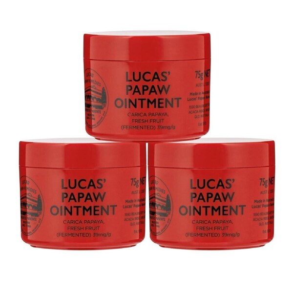 Lucas’ Papaw Ointment 75g (Pack of 3) - Natural Healing Balm for Cuts, Burns & Dry Skin