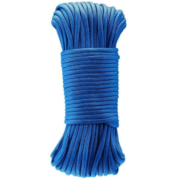550 Type III Paracord, 7-Strand Core, High Strength - 5/32 Inch x 100 Foot (4mm x 30m), Blue