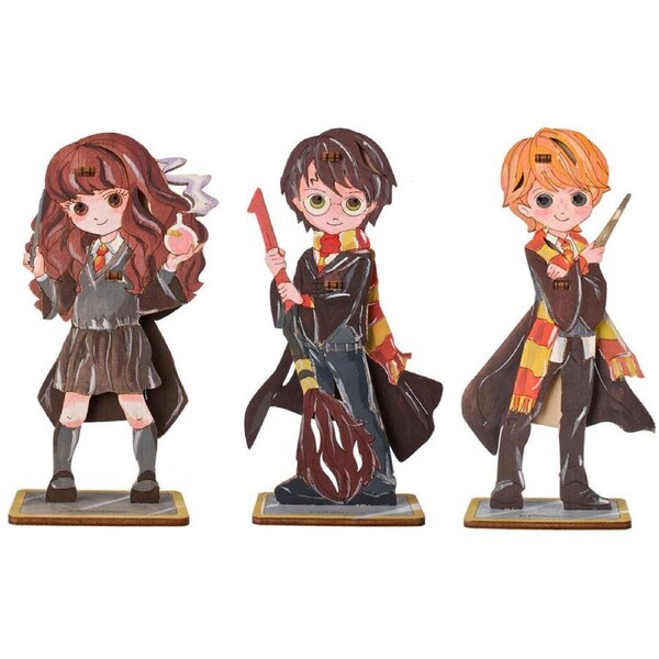 3pc Ugears Wooden 3D Puzzle Harry Potter/Ronald Weasley/Hermione Granger Set 6y+