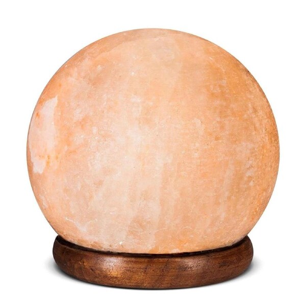 Himalayan Pink Salt Lamp - 5" Inches Ball Sphere Shape Carved Crystal Rock