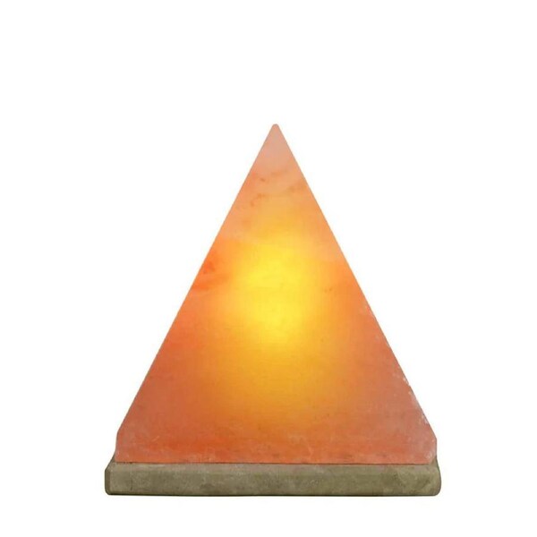 Himalayan Pink Salt Lamp - 12V 12W Pyramid Triangle Shape Carved Crystal Rock