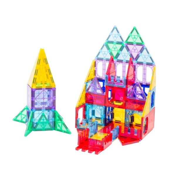 Gem Toys 78 Pcs non-toxic STEM Educational, Durable Magnetic Tiles/Puzzle with Storage Bag