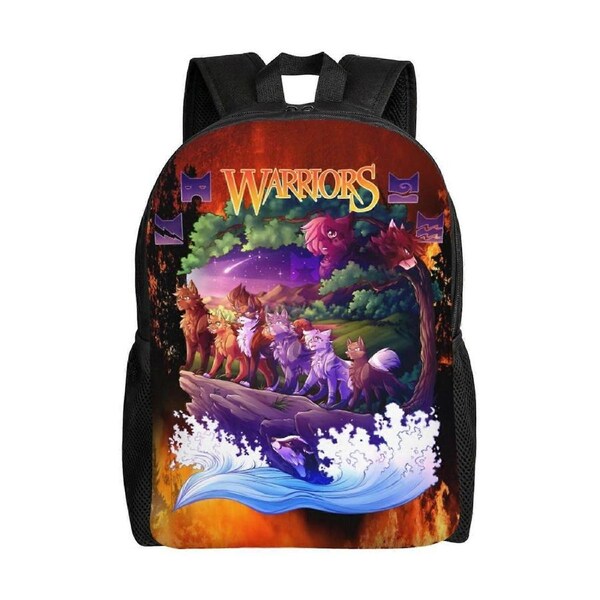 Warrior Cats Backpack Elementary Middle School Bookbag Large Capacity Shoulder Bags Casual Daypack Laptop Bags For Boys Girls-XTYD3545