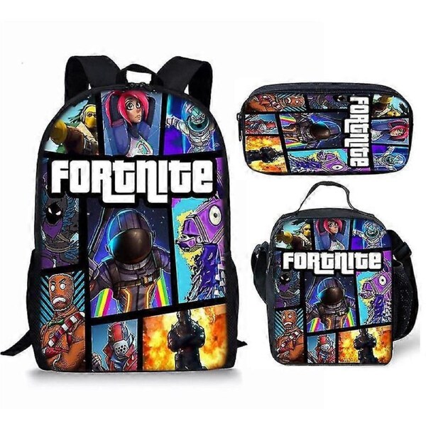 Fortnite School Bag Children's Backpack Or Lunch Bag Or Pen Bag Or Three-piece Set Disney Cartoon Backpack For Girls