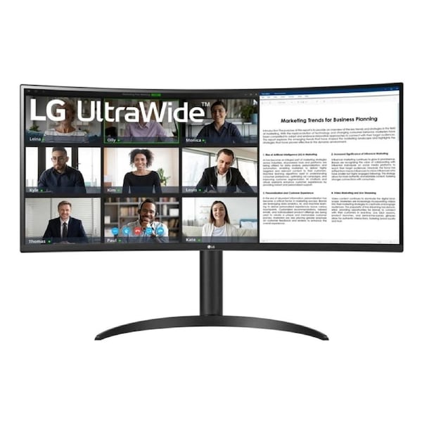 LG Ultrawide 34WR55QK-B 34" Class UW-QHD Curved Screen LCD Monitor - 21:9 - 34" Viewable - Vertical Alignment (VA) - 3440 x 1440 - 300 cd/m² - 5 ms - 100 Hz Refresh Rate - HDMI - DisplayPort