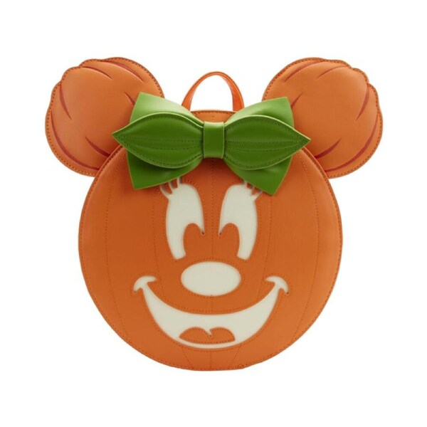 Disney Minnie Mouse Pumpkin Glow Face Mini Backpack Bag 20cm Orange