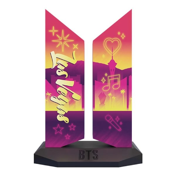 BTS Las Vegas Edition Logo Replica Action Figure Display 7x4.5in