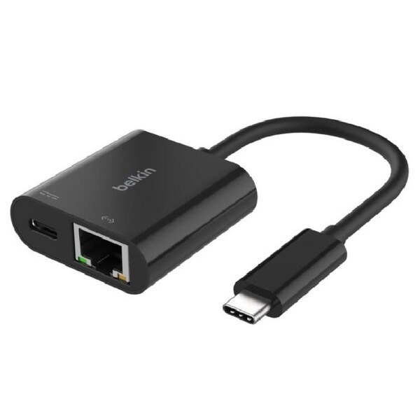 Belkin Connect USB-C to Ethernet + Charge Adapter- Black