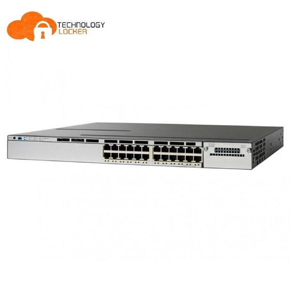 Cisco Catalyst WS-C3850-24T-S Gigabit Switch 2x PWR-C1-350WAC PSU C3850-NM-2-10G