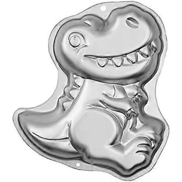 Dinosaur Cake Pan, Kids 3D Birthday Cake Pan, Silver, Aluminum