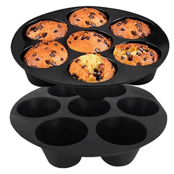 Silicone Muffin Pan for Air Fryer,Oven, Pot 8.4Inch Reusable Free Silicone Baking Molds 2 Pack