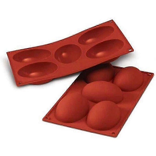 5-Cavity Silicone Terracotta Baking Food Mold for Half Egg Shapes