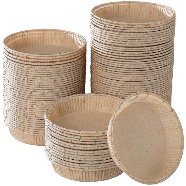 100 Pcs Mini Tart Pans For Baking Round Bottom Small Pie Pans Oven Microwave Safe Baking Cups