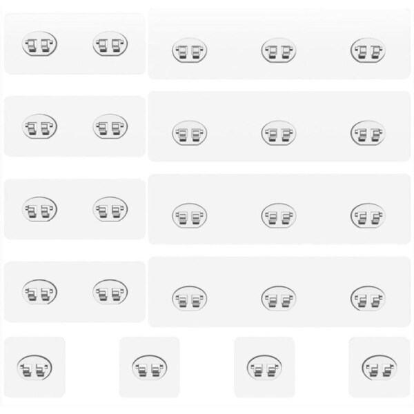 Adhesive for Shower Caddy, Adhesive Hooks for Shower, Adhesive Wall Mount Self Adhesive Corner Shelf Shower Caddy Adhesive Replacement Waterproof Bathroom Kitchen, Wire Hook 12 Pack