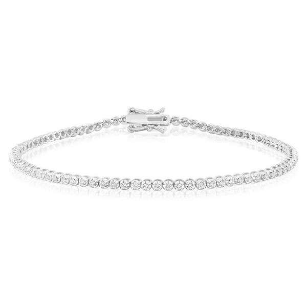 1/2 Carat Diamond Tennis Bracelet cm in 9ct White Gold