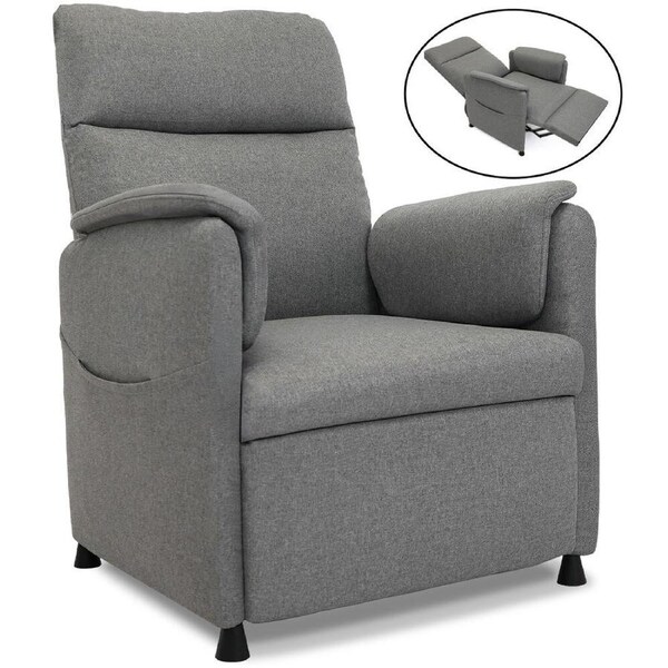 FORTIA Electric Armchair Recliner, Single Fabric Chair, Grey