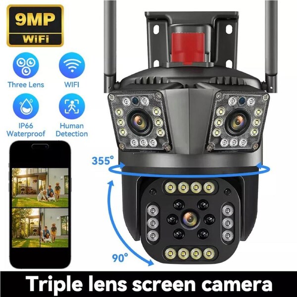 Security Camera Waterproof 9MP Wireless 2.4G WIFI IP Cam Outdoor Home CCTV