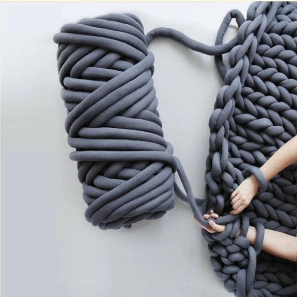 DIY Bulky Arm Roving Crocheting 500g Knitting Yarn Wool Chunky Gaint Yellow