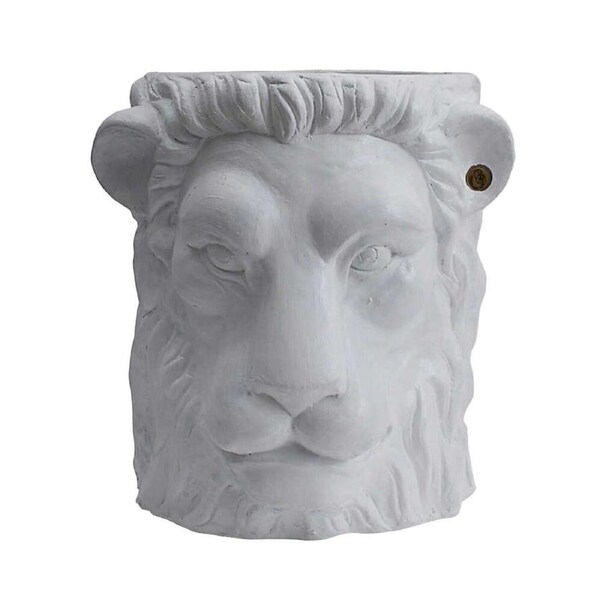 Garden Glory Lion Flower/Plant Pot Centerpiece Tabletop Decor Large White