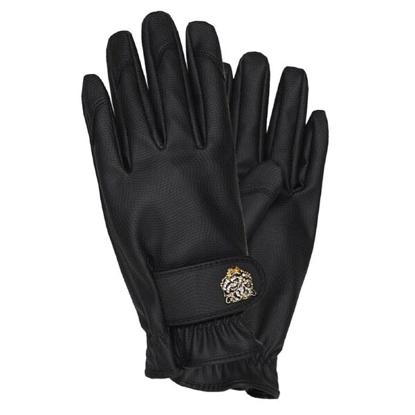 Garden Glory Gardening Gloves Synthetic Leather Sparkling Black Pair Medium