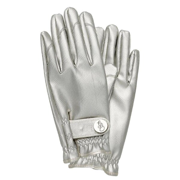 Garden Glory Gardening Gloves Synthetic Leather Silver Bullet Pair Medium