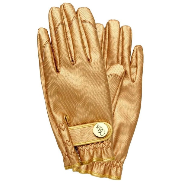 Garden Glory Gardening Gloves Synthetic Leather Gold Digger Pair Large