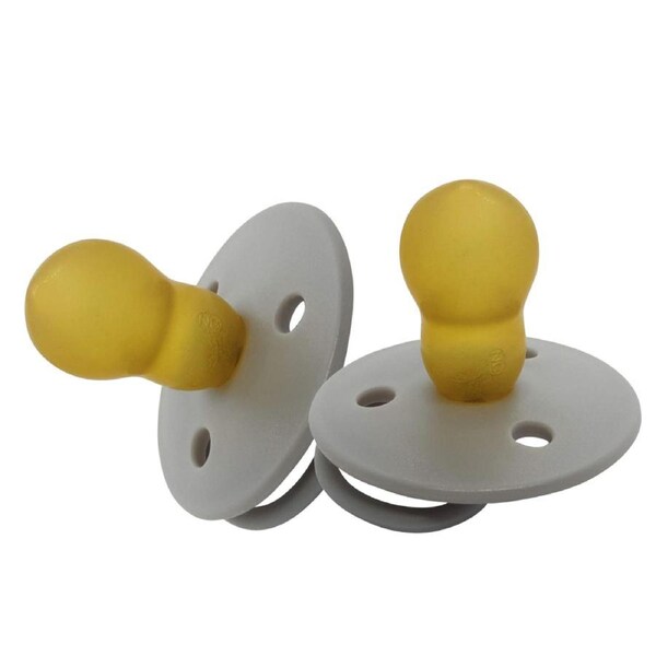 2PK Mininor Baby/Infant Feeding Dummy Latex Teat Pacifier/Soother Seal Grey 6m+