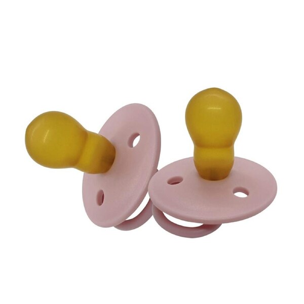 2PK Mininor Baby/Infant Feeding Dummy Latex Teat Pacifier/Soother Rose Pink 0m+