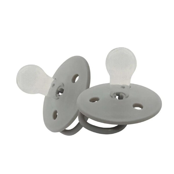 2PK Mininor Baby/Infant Feeding Dummy Silicone Pacifier/Soother Seal Grey 6m+