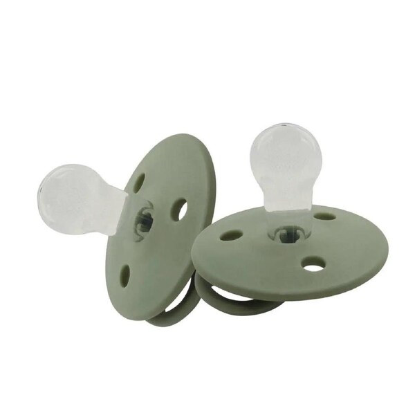 2PK Mininor Baby/Infant Feeding Dummy Silicone Pacifier/Soother Willow Green 0m+