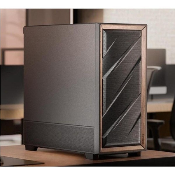Antec Flux SE Walnut Wood Trim Solid Side Panel, 5 x PWM Fans, Multi-Direction Vent design, Removable Top Cooling Bracket. Case