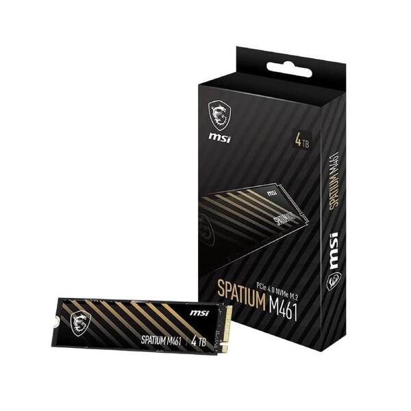 MSI SPATIUM M461 PCIe 4.0 NVMe M.2 4TB Internal SSD PCIe Gen4 NVMe (SPATIUM M461 PCIe 4.0 NVMe M.2 4TB), 5 Year Warranty