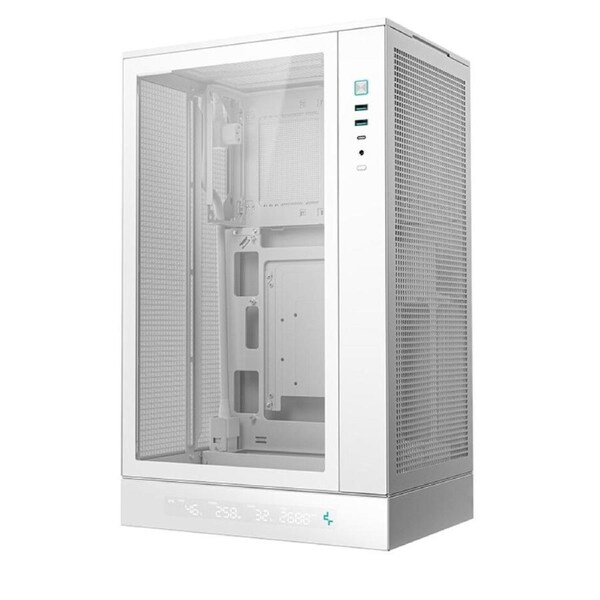 DeepCool CH270 DIGITAL WH M-ATX Case Full sized Air Cooler Support,360mm AIO support, USB3.0/Type-C/Hybrid audio ports in I/O,3 Dust Filters,